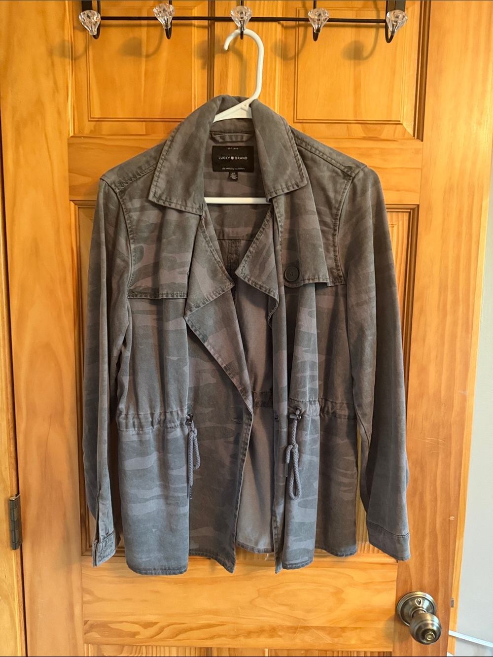 Lucky Brand Gray Utility Jacket with Drawstring Waist
